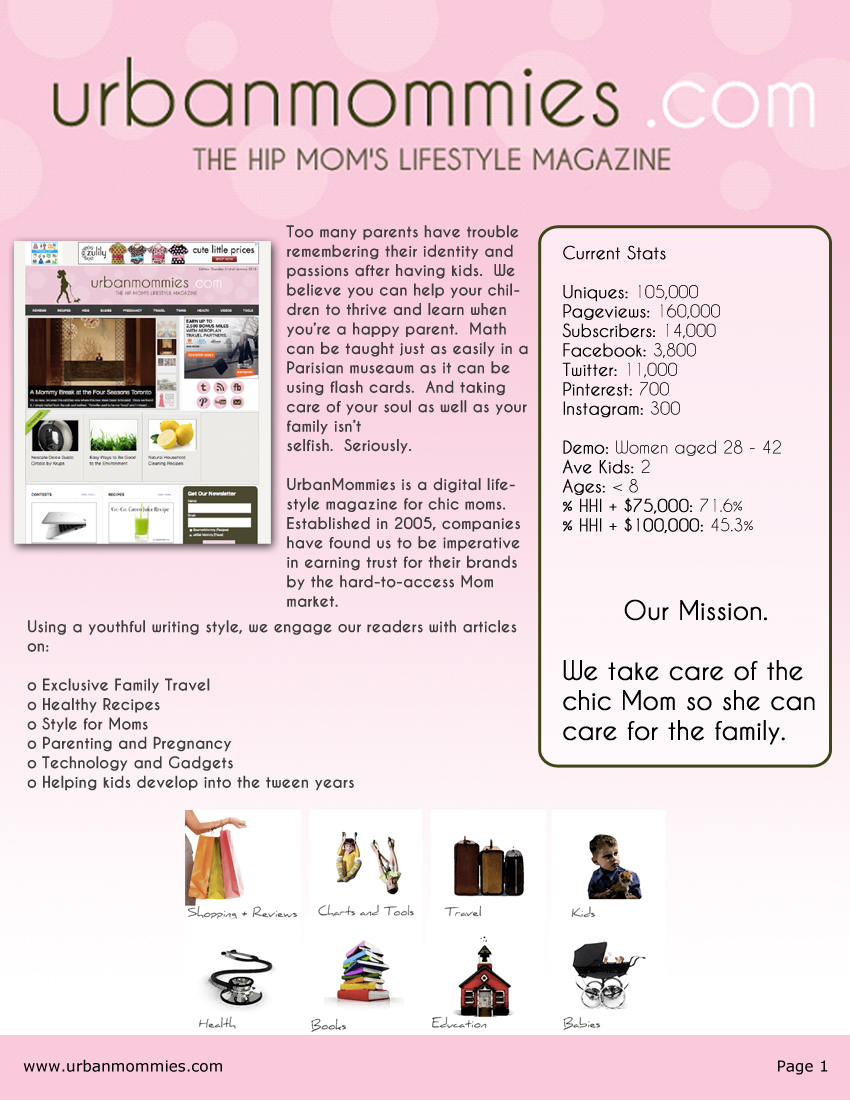Urbanmommies Media Kit Page 1