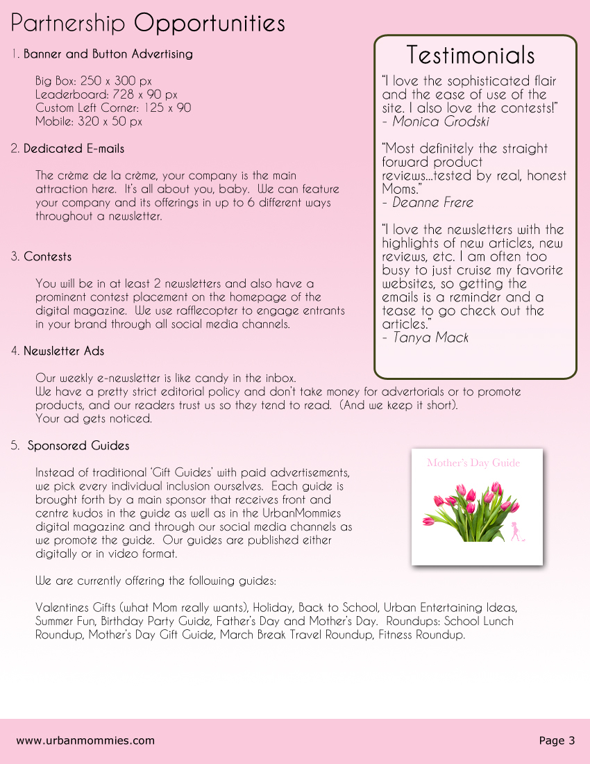 Urbanmommies Media Kit Page 3