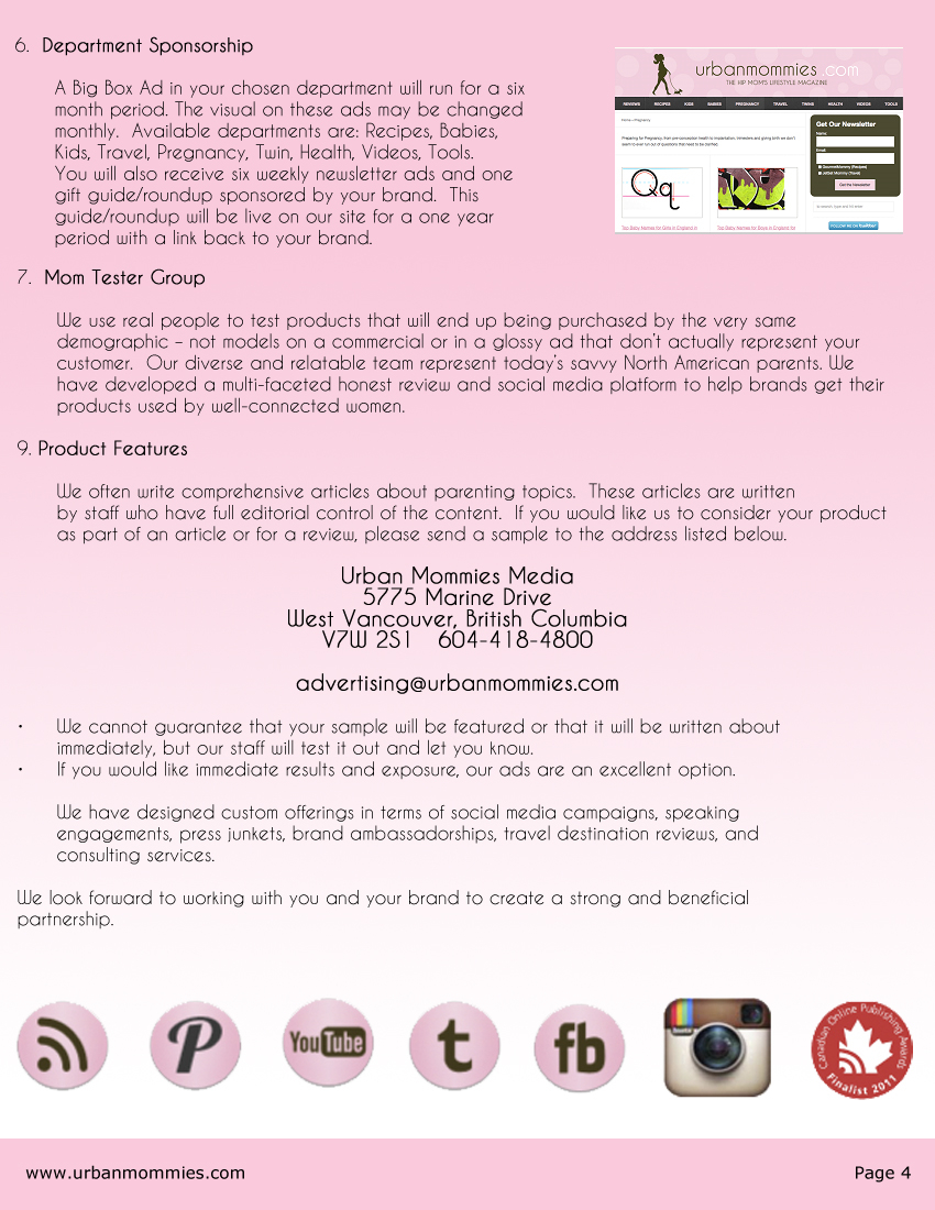 Urbanmommies Media Kit Page 4