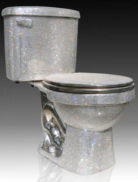 Swarovski crystal studded toilet by Jemal Wright