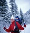 Mom and Baby Snowshoeing