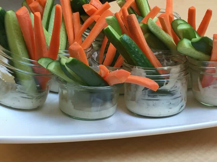 Carrot and Cucumber Dip Jars