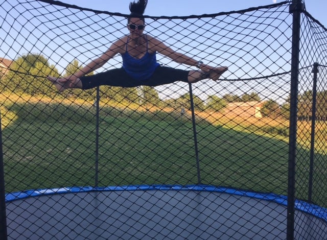 My true test of a good sports bra - the trampoline!