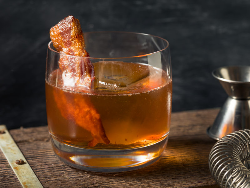 Bacon stirstick with Bourbon