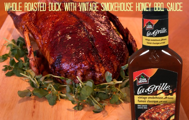 Whole Roasted Duck with Vintage Smokehouse Honey BBQ Sauce