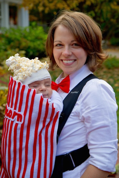 Mommy and Baby Popcorn Vendor Family Costume
