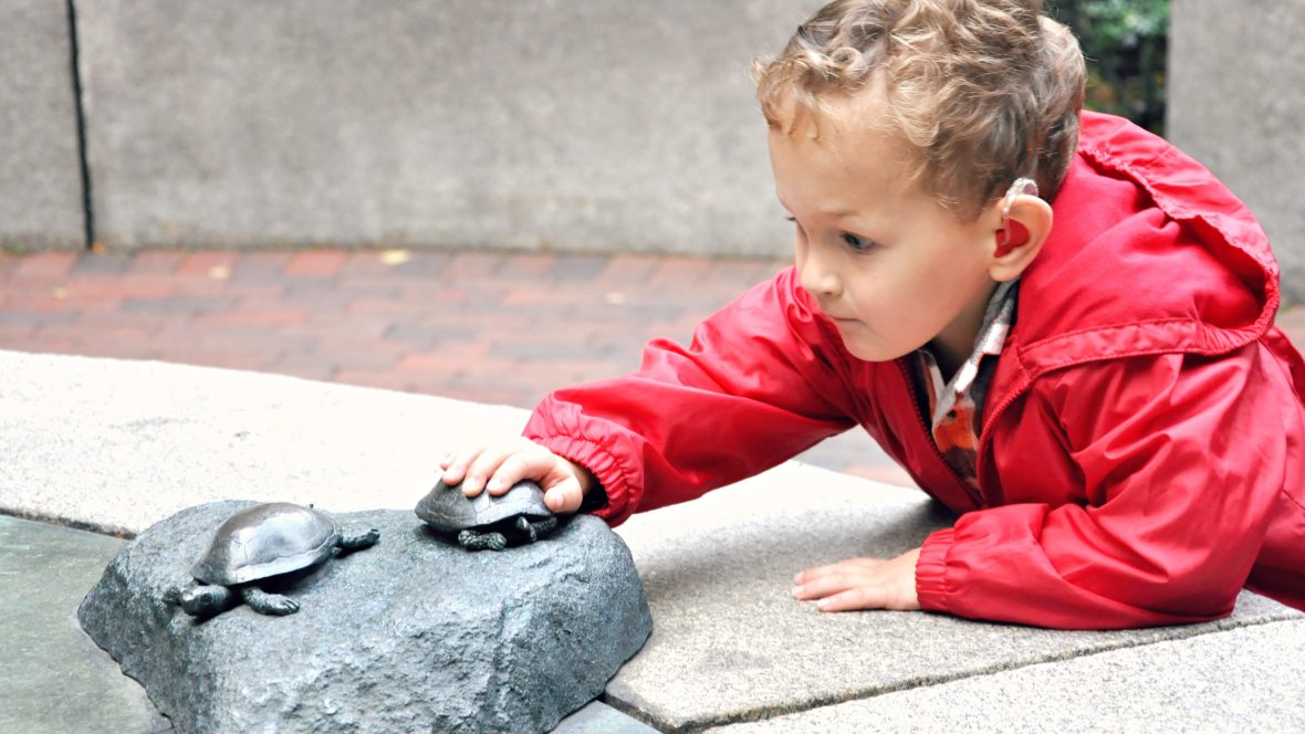 child with hearing loss