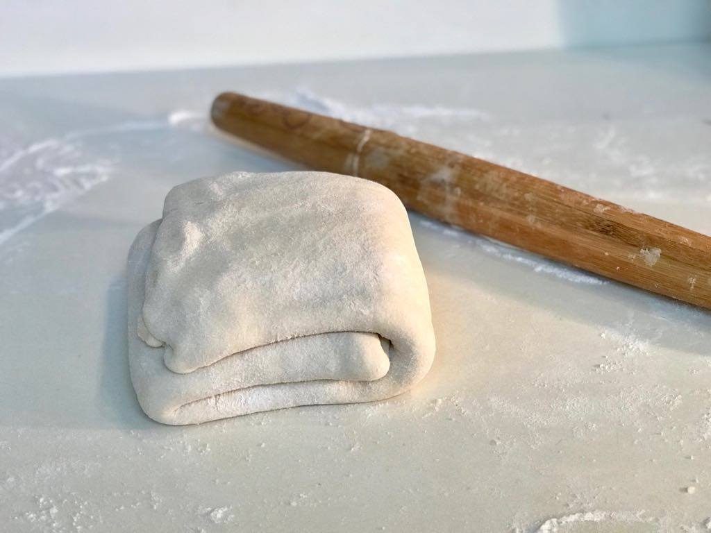 mushroom stroganoff puff pastry dough folded over