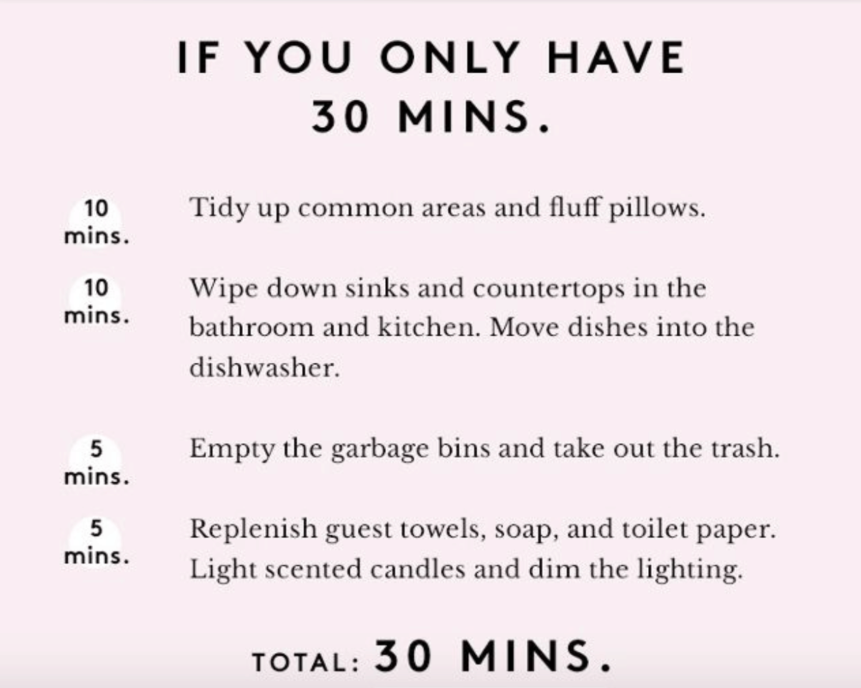 Clean home in 30 minutes